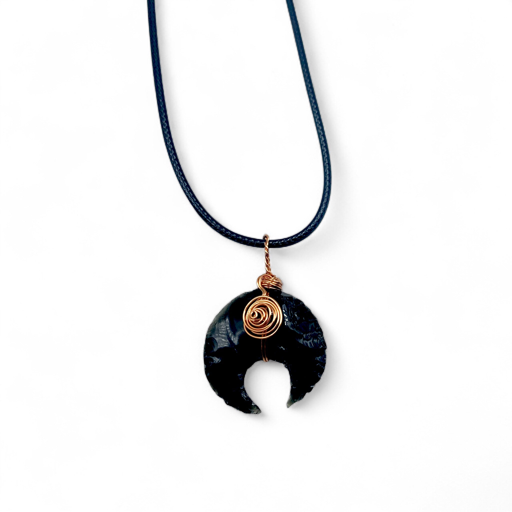Necklace - Obsidian Raw Moon $25